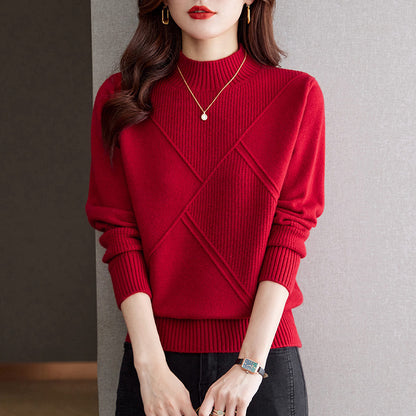 Pull en tricot élégant pour dames avec un design structuré moderne Chic und Stil