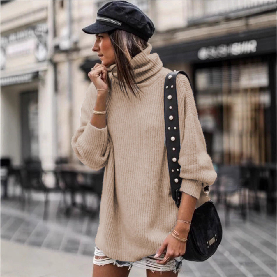 Pull en gros tricot pour femmes avec col montant et coupe décontractée Chic und Stil