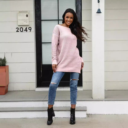 Pull en tricot surdimensionné pour femmes avec un motif texturé doux Chic und Stil