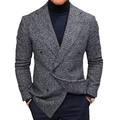 Blazer élégant à carreaux pour hommes avec double boutonnage Chic und Stil
