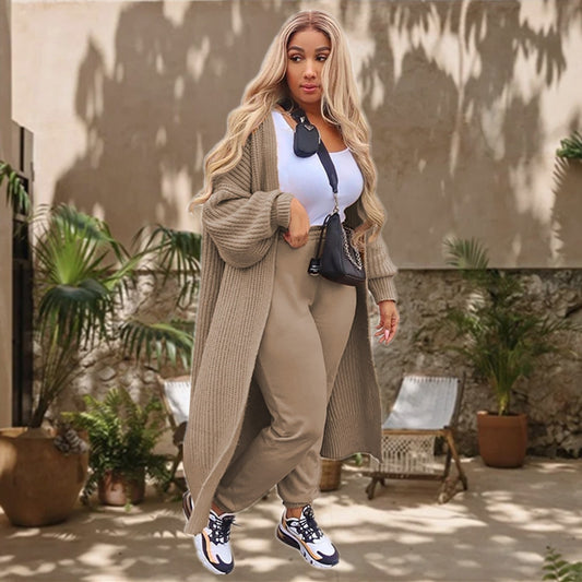 Dame Long cardigan en maille avec motif structuré et front ouvert Chic und Still