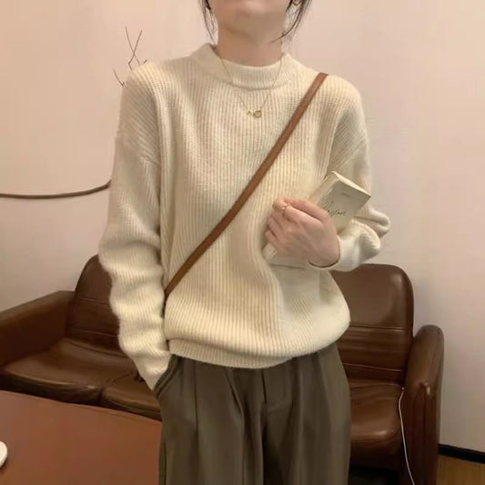 Pull en tricot confortable pour dames avec motif en fines côtes et coupe décontractée Chic und Stil