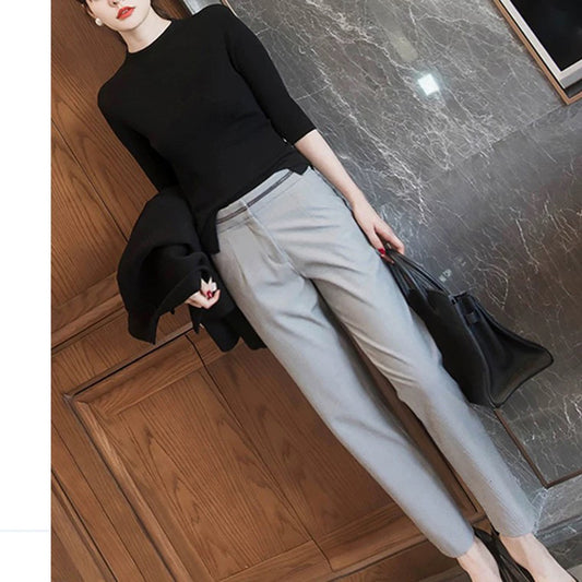 Pantalon de bureau ajusté pour femmes Chic und Stil