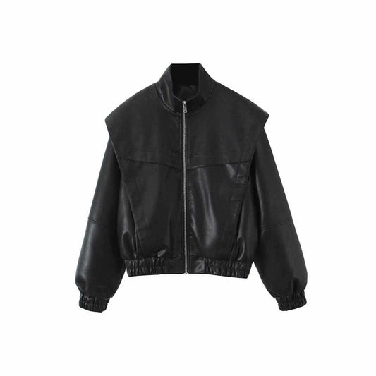 Dames en simili cuir Garde-robe avec des manches volumineuses Chic und Stil