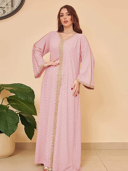 Robe kaftan pour femmes avec un élégant design de broderie et une coupe large Chic und Stil