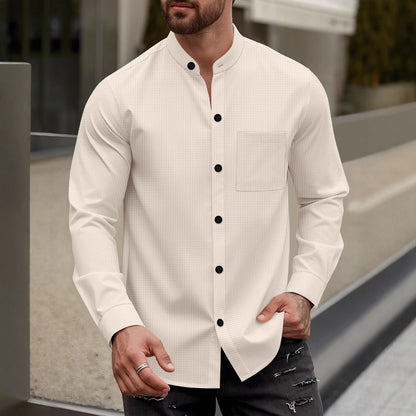 Chemise à manches longues moderne pour homme avec design structuré et poche poitrine pratique Chic und Stil