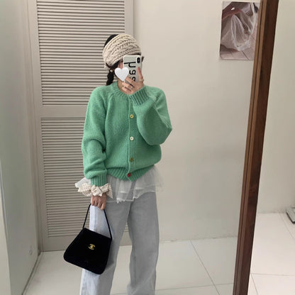 Dames Pull-over douillet avec des boutons colorés et coupe décontractée Chic und Stil
