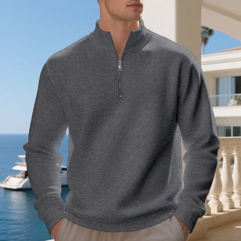 Sporty pullover for men with half-zip and breathable structure Chic und Stil