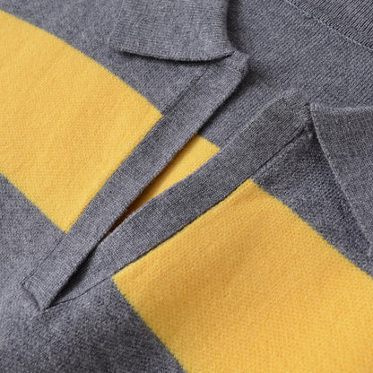 Pull décontracté pour femme avec col polo et motif rayé Chic und Stil