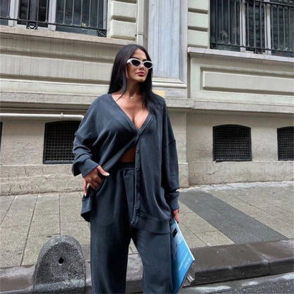 Dames décontracté Cardigan surdimensionné avec boutons Chic und Stil