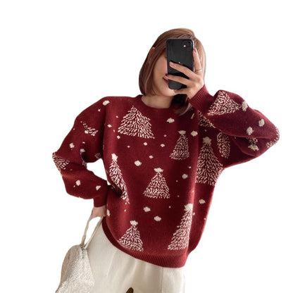 Pull confortable pour femmes avec motif de sapin de Noël Chic und Stil