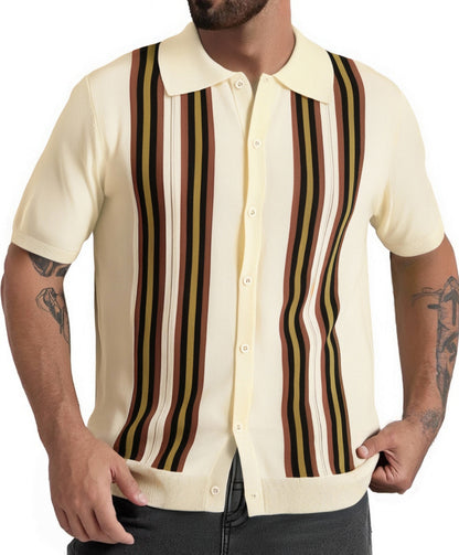 Chemise à manches courtes à la mode pour hommes avec rayures Chic und Stil