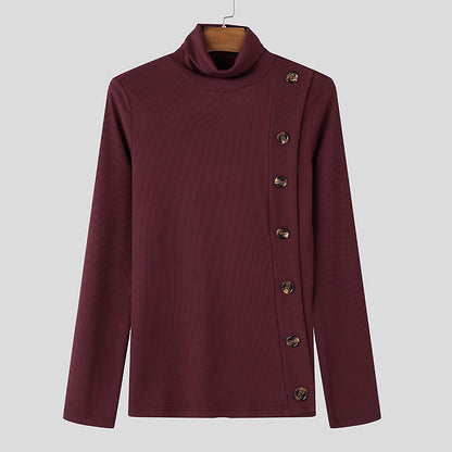 Pull à col roulé à manches longues pour femmes avec détails en boutons Chic und Stil