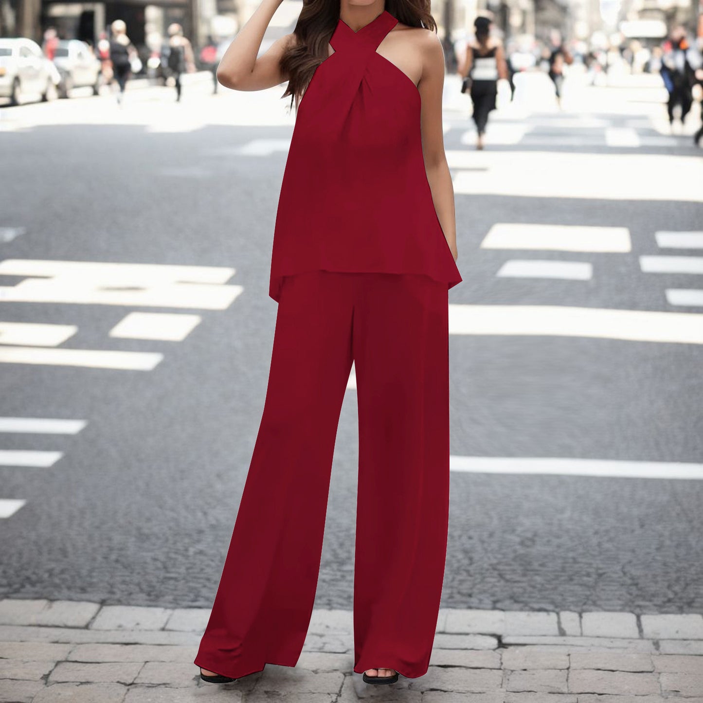 Dames ensemble de pantalon élégant et aérien Chic und Stil