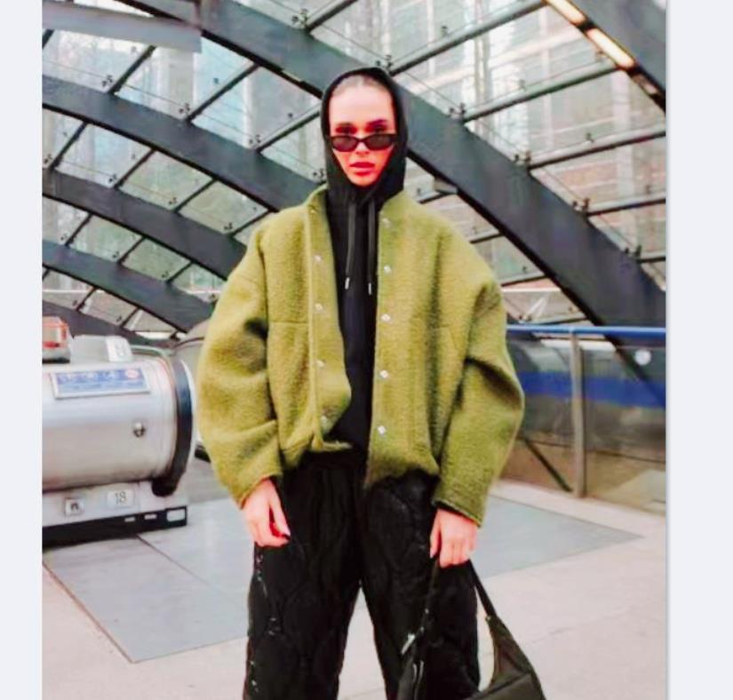 Dames élégante veste en laine oversized avec coupe décontractée et tissu texturé Chic und Stil