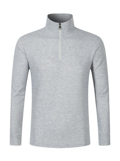 Functional long sleeve pullover for men with half-zip and innovative structural design Chic and Style