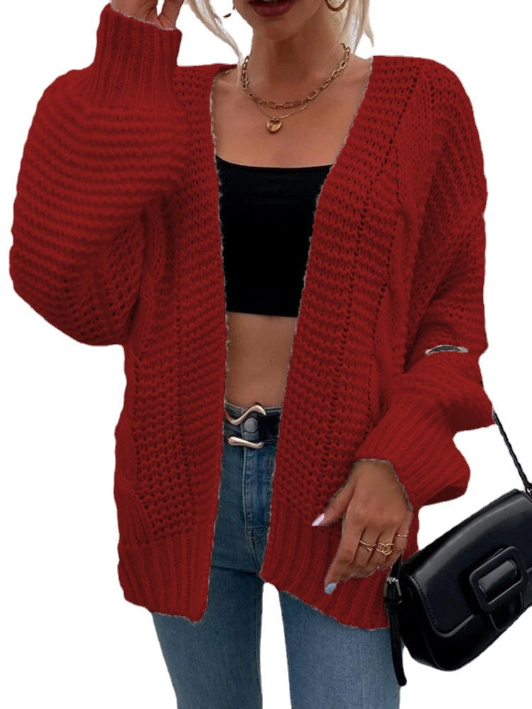 Dames gros cardigan en tricot avec poches profondes et coupe décontractée Chic und Stil