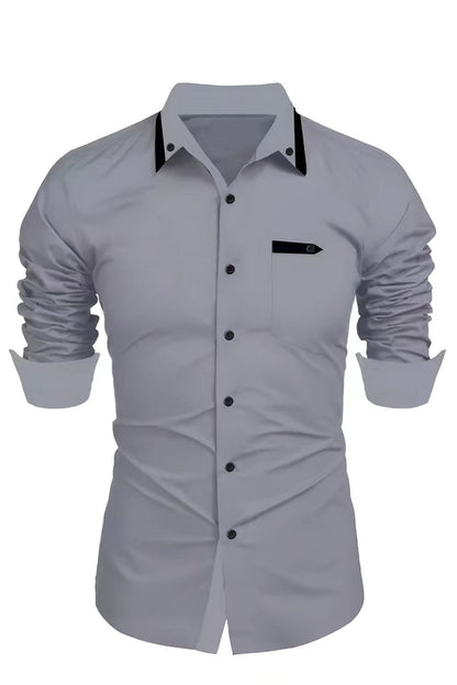 Chemise à manches longues élégante pour hommes avec fermeture à bouton Chic und Stil