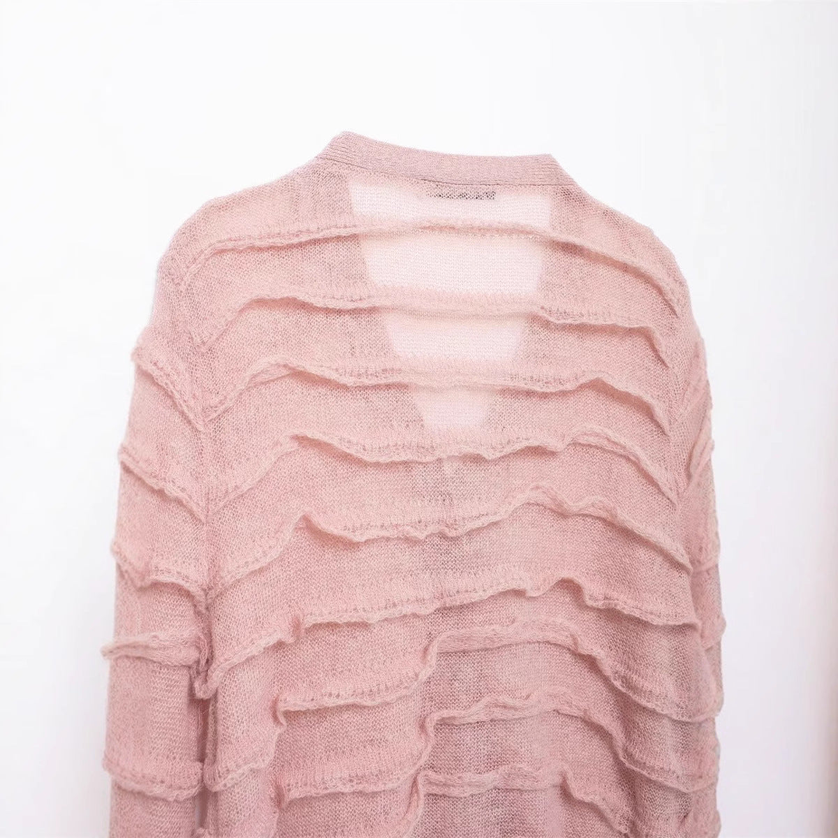 Dames Épais cardigan pelucheux avec volants Chic und Stil