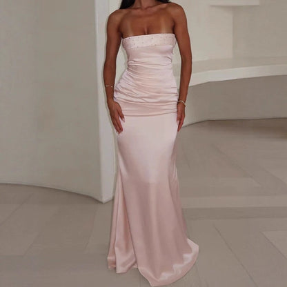DamesRobe de soirée élégante sans bretelles avec détails à volants Chic und Stil