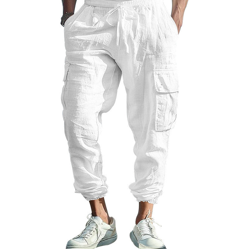 Casual cargo pants for men with elastic waistband and practical side pockets Chic and Style