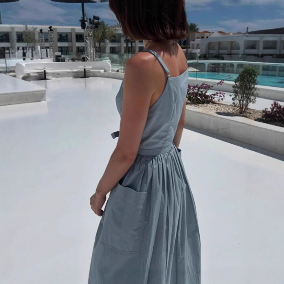 Robe maxi pour dames avec jupe évasée et poches latérales pratiques Chic und Stil