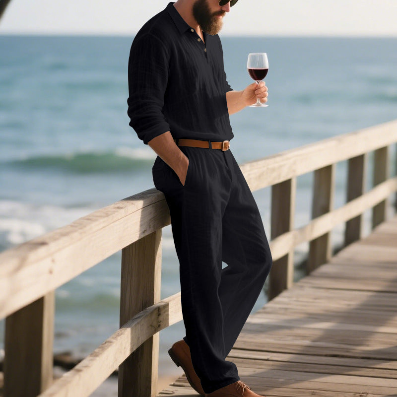 Combinaison élégante décontractée pour homme avec poches pratiques et col Henley stylé Chic und Stil