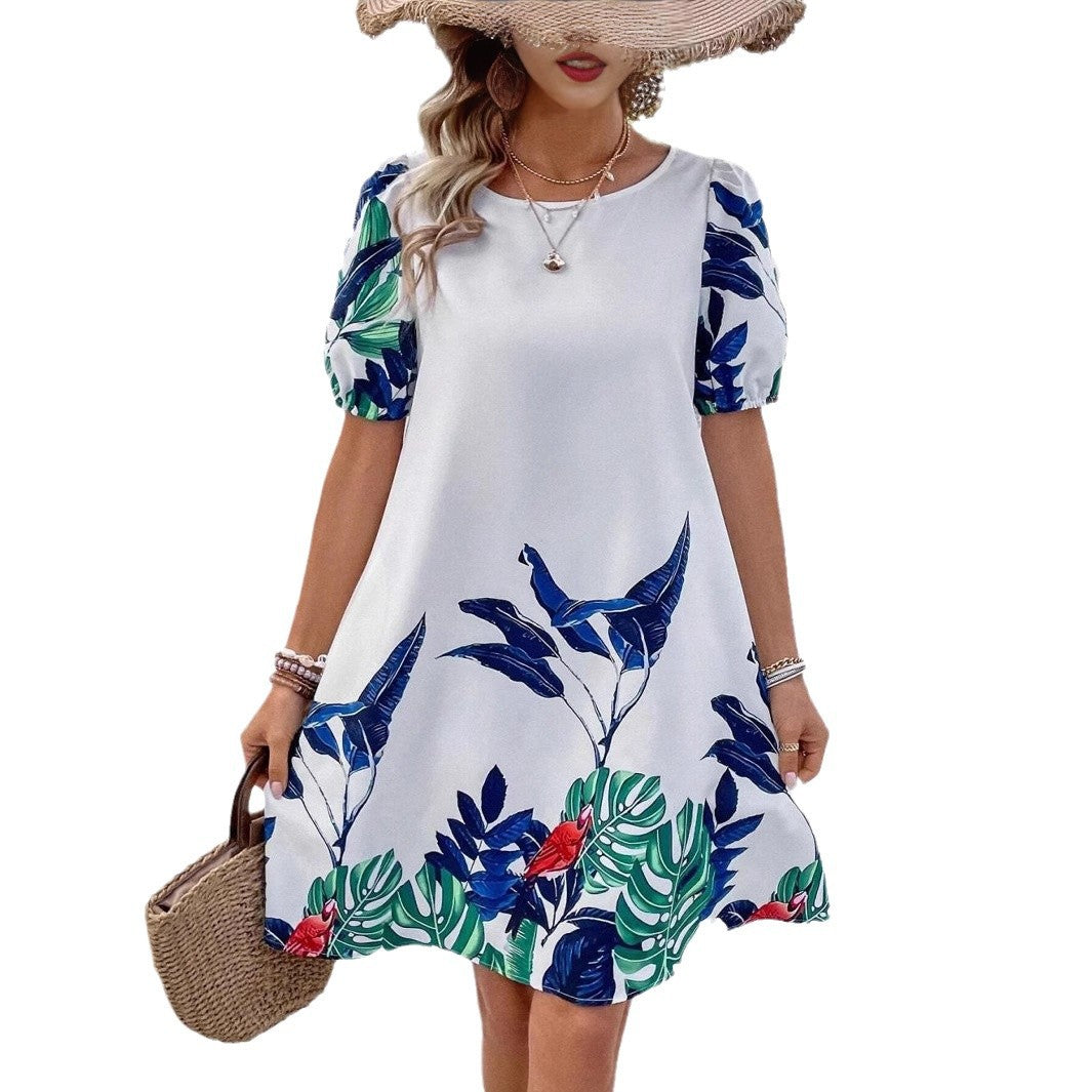 Robe A-ligne pour femmes avec impression tropicale Chic und Stil