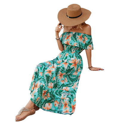 Robe d'été femme décolletée avec design floral Chic und Stil