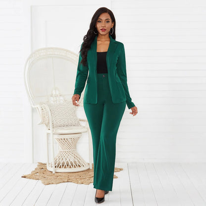 Women Elegant blazer-pants set with fitted cut and narrow legs Chic and Style