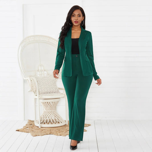 Women Elegant blazer-pants set with fitted cut and narrow legs Chic and Style