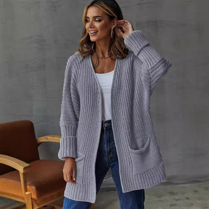 Dames Grand cardigan en tricot avec poches Chic und Stil
