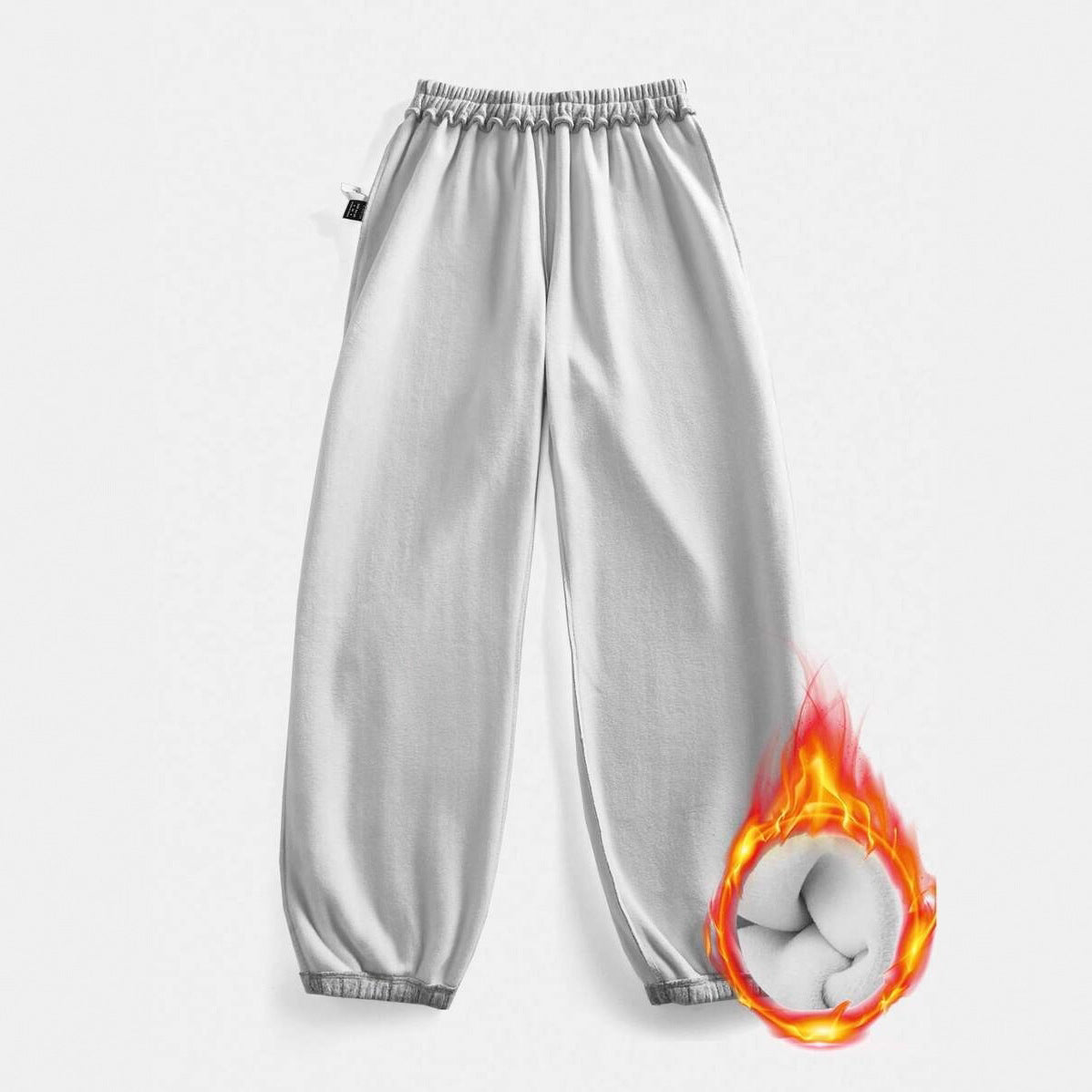 Ladies Cozy Fleece Pants with Elastic Waist and Side Pockets Chic and Style