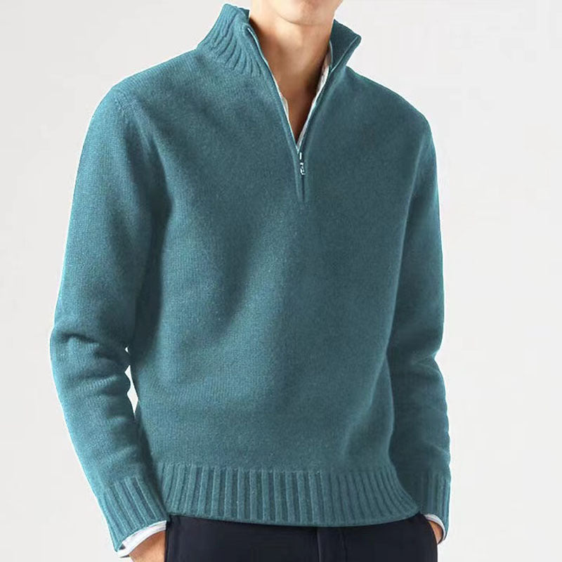 Pull homme avec col haut et fermeture éclair moderne Chic und Stil