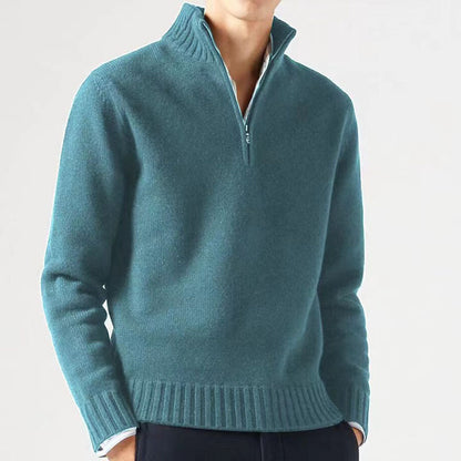 Pull homme avec col haut et fermeture éclair moderne Chic und Stil