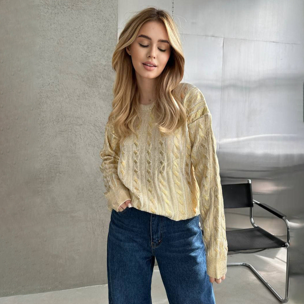 Pull en grosse maille pour femmes avec motif de tressage détaillé et coupe oversize Chic und Stil