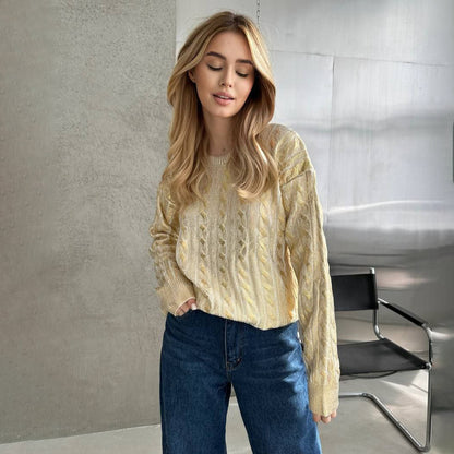 Pull en grosse maille pour femmes avec motif de tressage détaillé et coupe oversize Chic und Stil