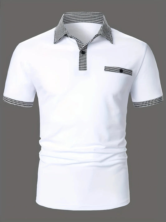 Polo-shirt à manches courtes stylé pour hommes avec des accents à carreaux Chic und Stil