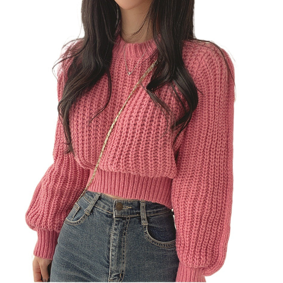 Pull femme en tricot épais avec des manches volumineuses et une texture structurée Chic und Stil