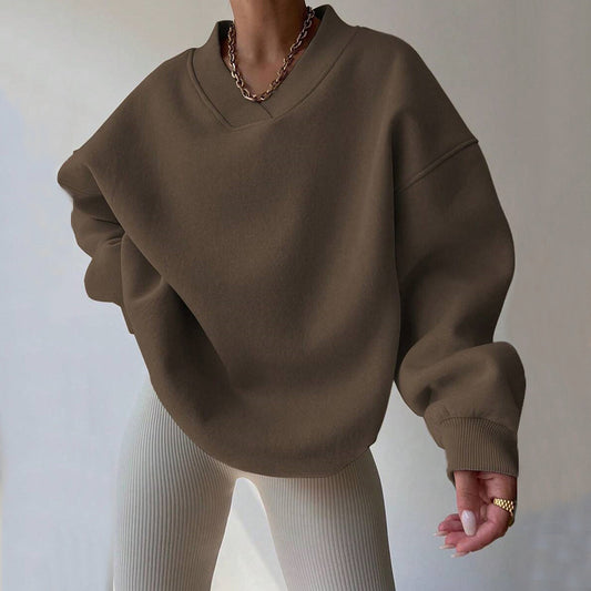 Femmes pull surdimensionné à col en V Chic und Stil