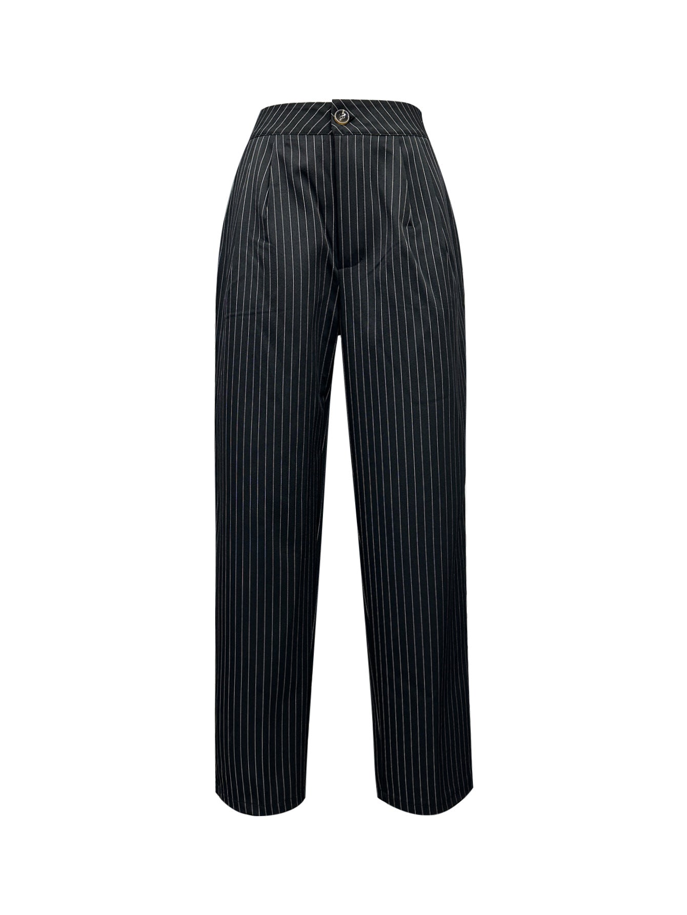 Women Elegant High Waist Pants with a Chic Pinstripe Pattern and Style