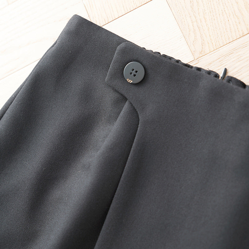 A-line midi skirt for women with button detail on the side Chic und Stil