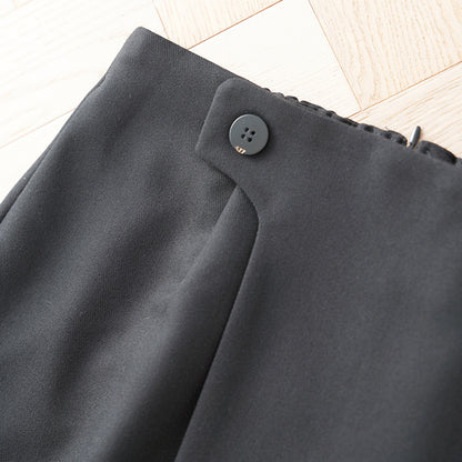 A-line midi skirt for women with button detail on the side Chic und Stil