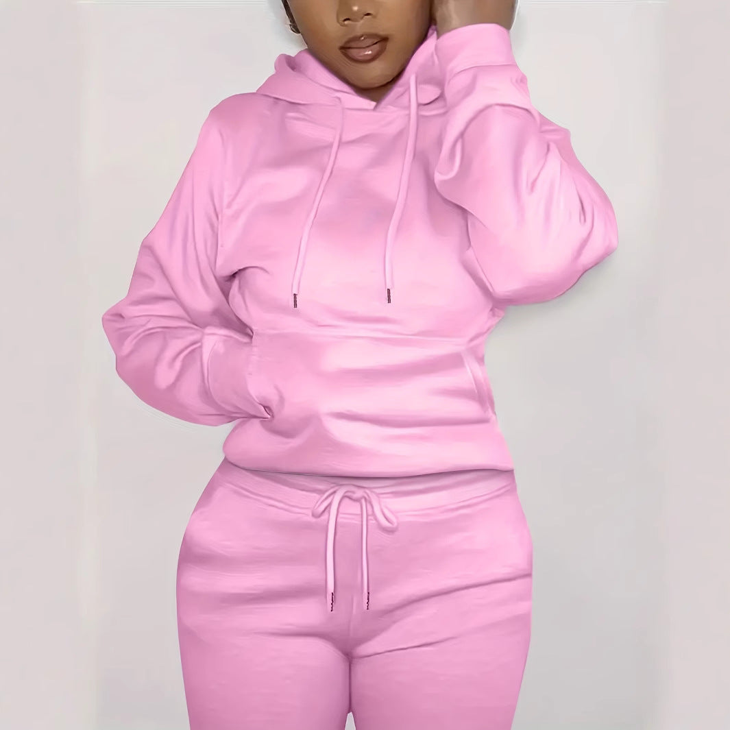 Women's Comfortable Hoodie with Kangaroo Pocket and Elastic Waist - Chic and Stylish