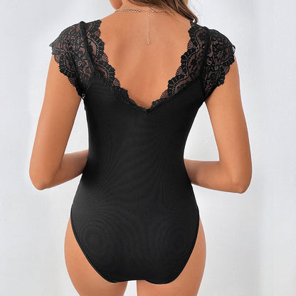 Body femme avec dentelle et structure côtelée Chic und Stil
