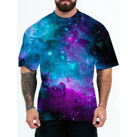 T-shirt à manches courtes Galaxy Print pour homme Chic und Stil