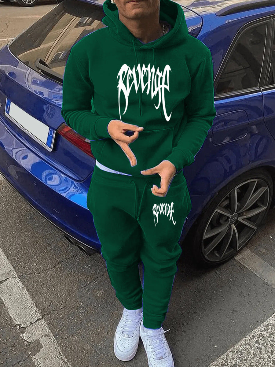 Women's hoodie and jogger pants set with modern print and comfortable fit Chic und Stil