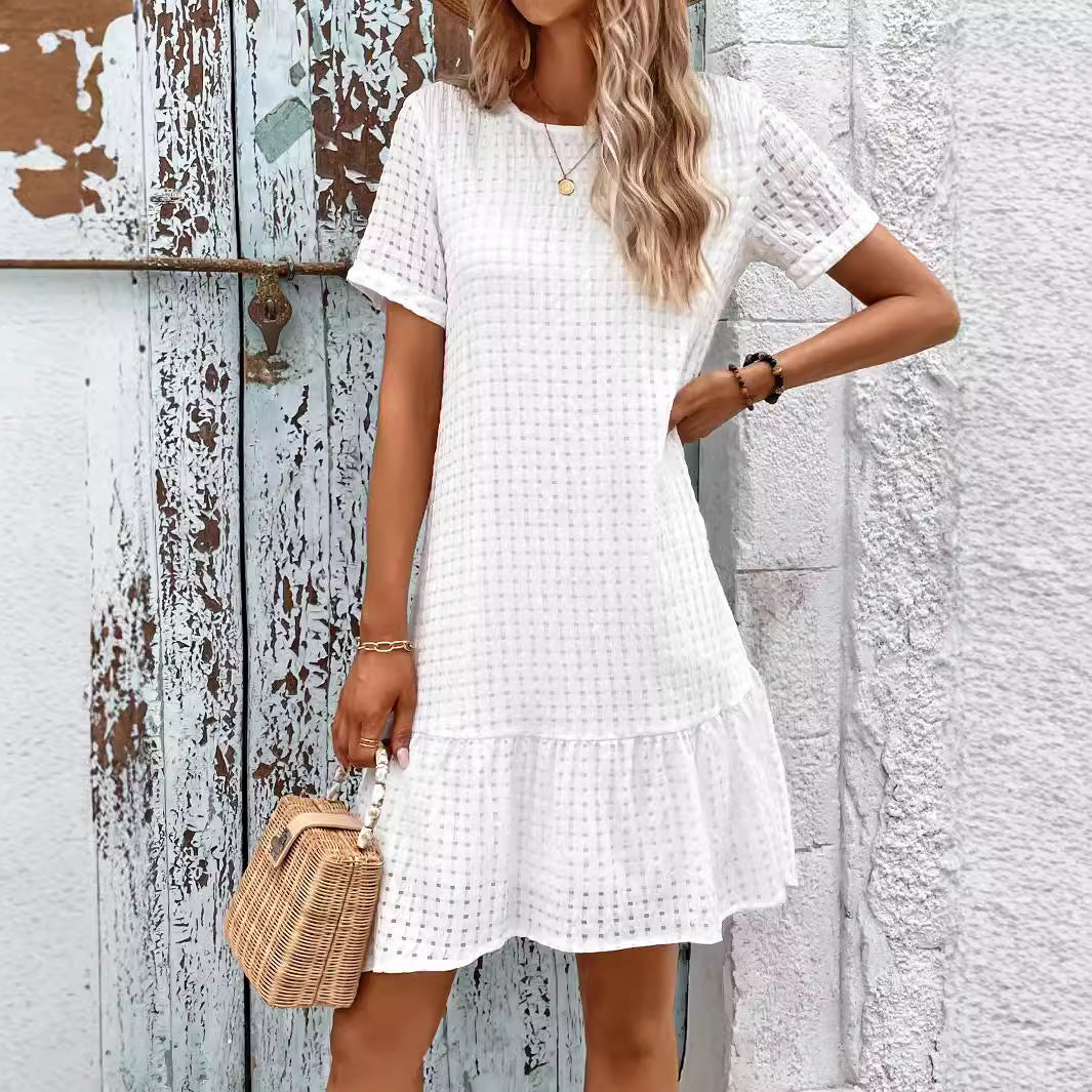 Robe d'été pour femmes avec bordure en volants et tissu léger Chic und Stil