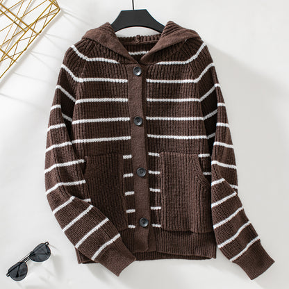 Veste à rayures pour femmes avec capuche et poches Chic und Stil