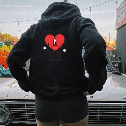 Pull à capuche pour femmes avec motif cœur créatif Chic und Stil